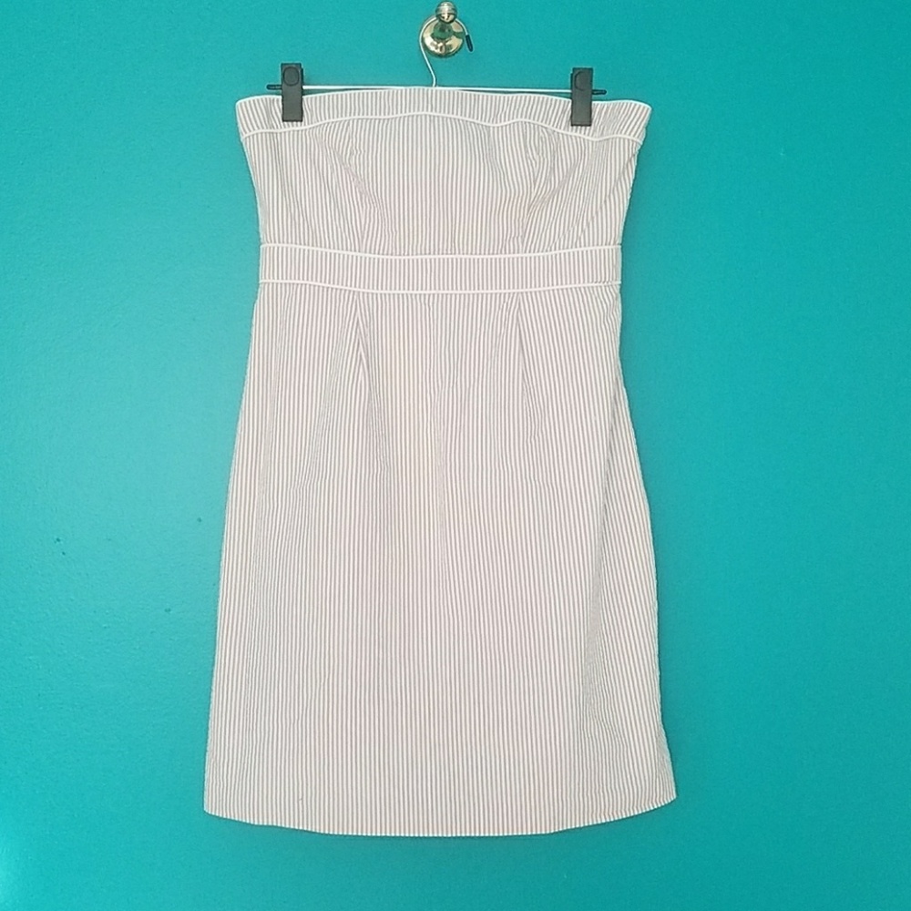 Seersucker Strapless Dress